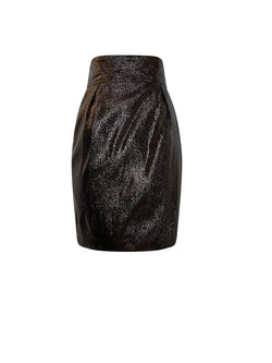 LEESA onyx faux wrap mini skirt