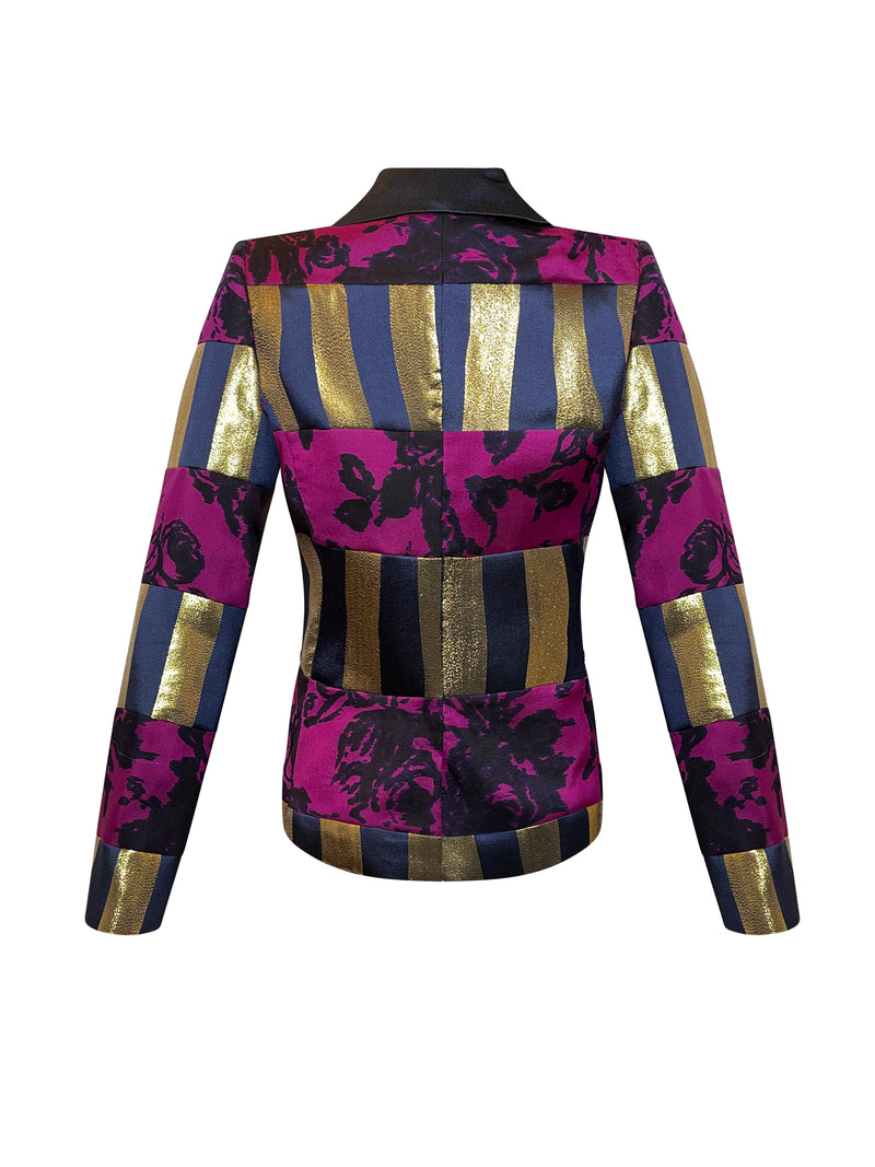 BROOKE MIXED PRINT TUXEDO JACKET