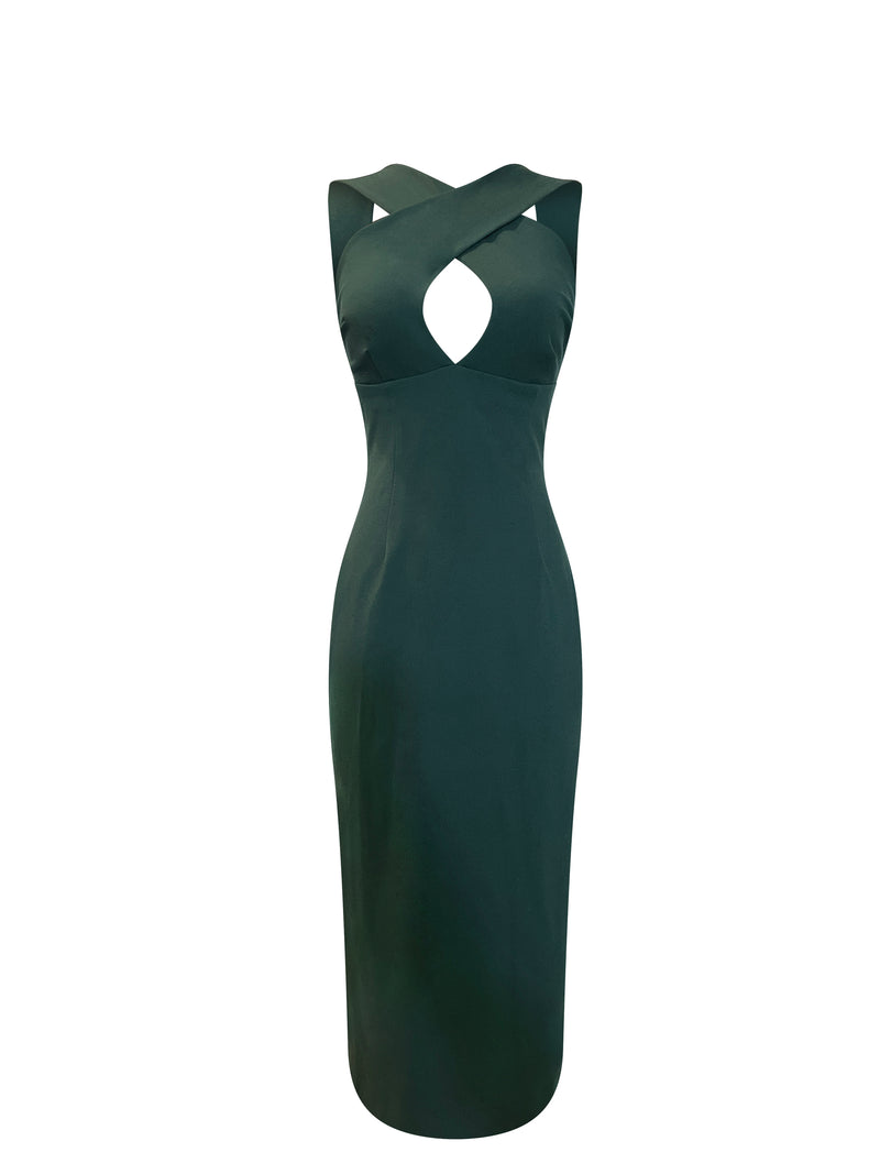 CHRISSI evergreen sheath dress