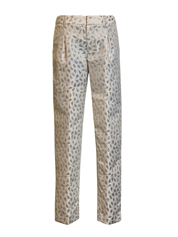 Front of white relaxed fit cropped pants
