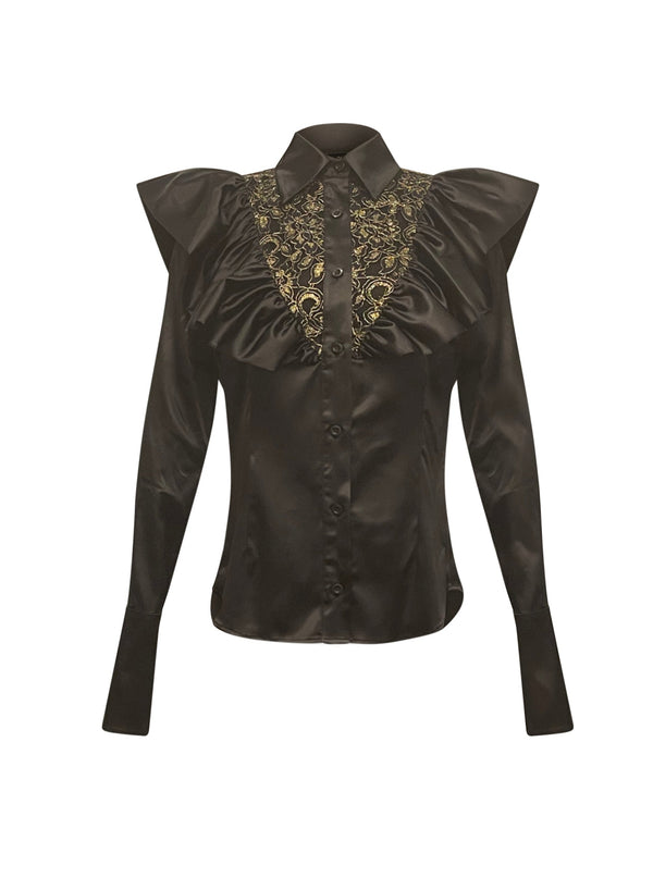 HOPE black and gold lace shirt